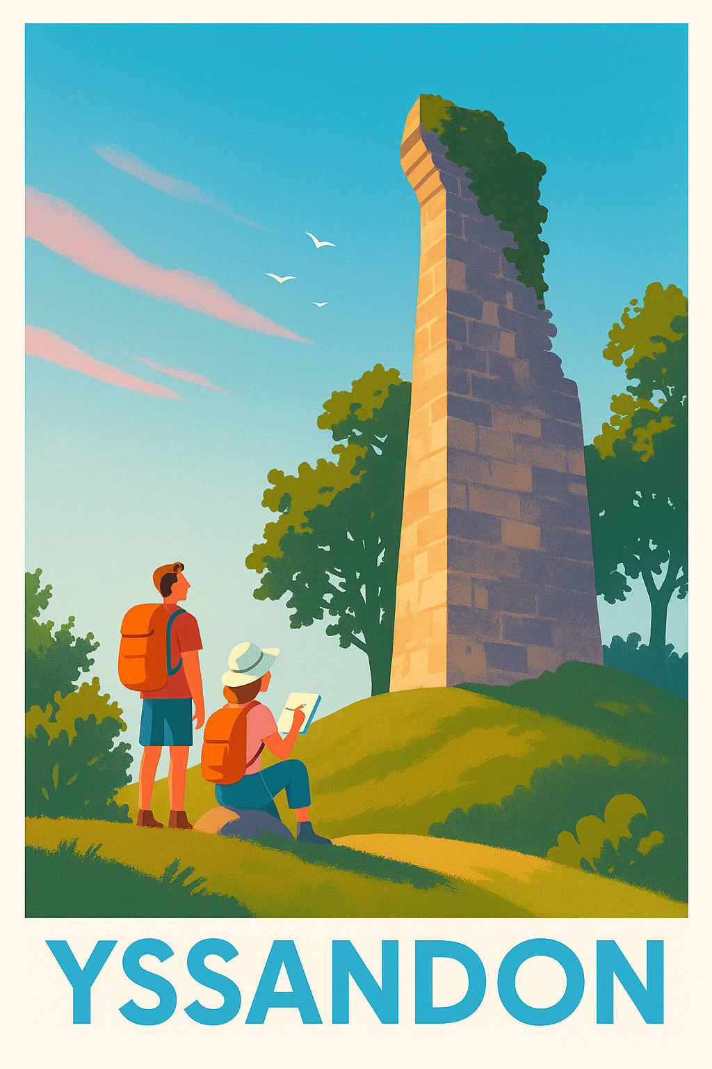 Affiche Yssandon — Escapade au coeur des ruines historiques · poster d'art de Yssandon
