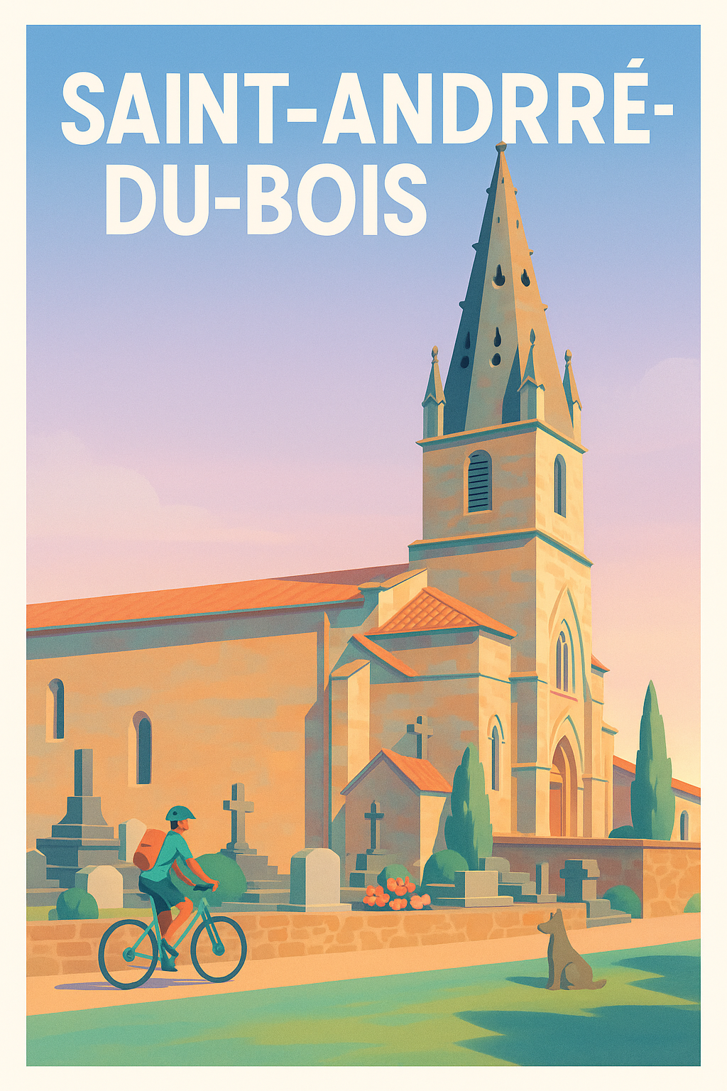 Affiche Saint-André-du-Bois — Charme et Sérénité au Cœur du Village · poster d'art de Saint-André-du-Bois