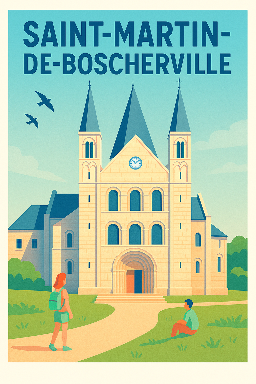 Affiche de Saint-Martin-de-Boscherville - L'élégance intemporelle de l'abbaye
