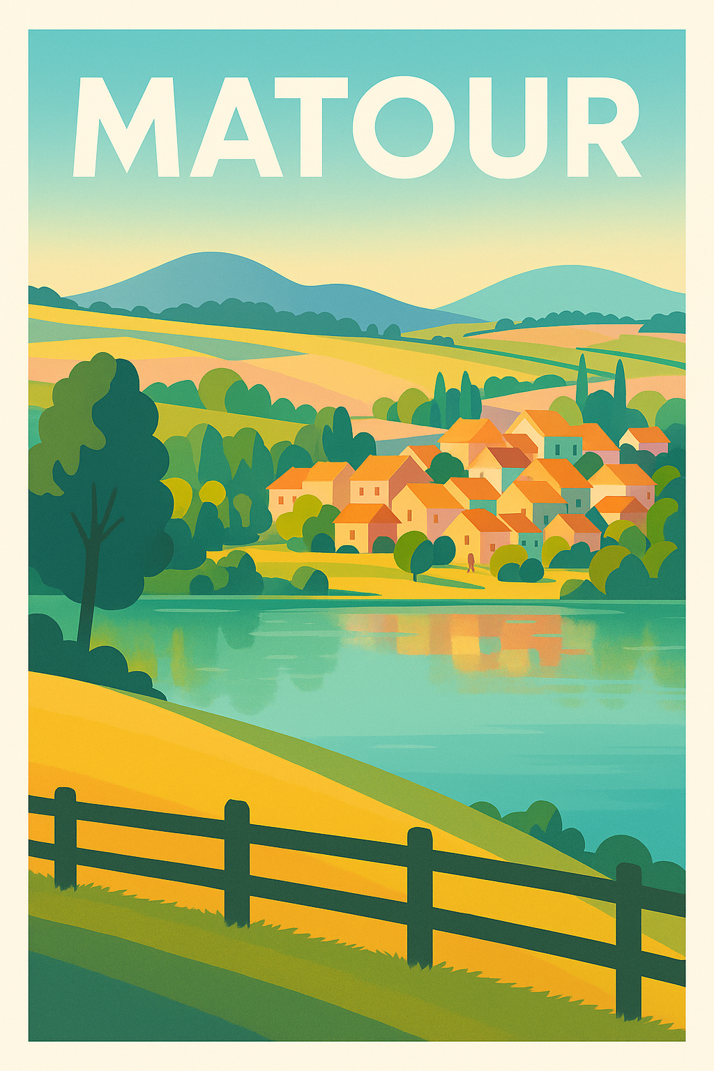 Affiche de Matour - Charme et sérénité de la campagne au bord de l'eau