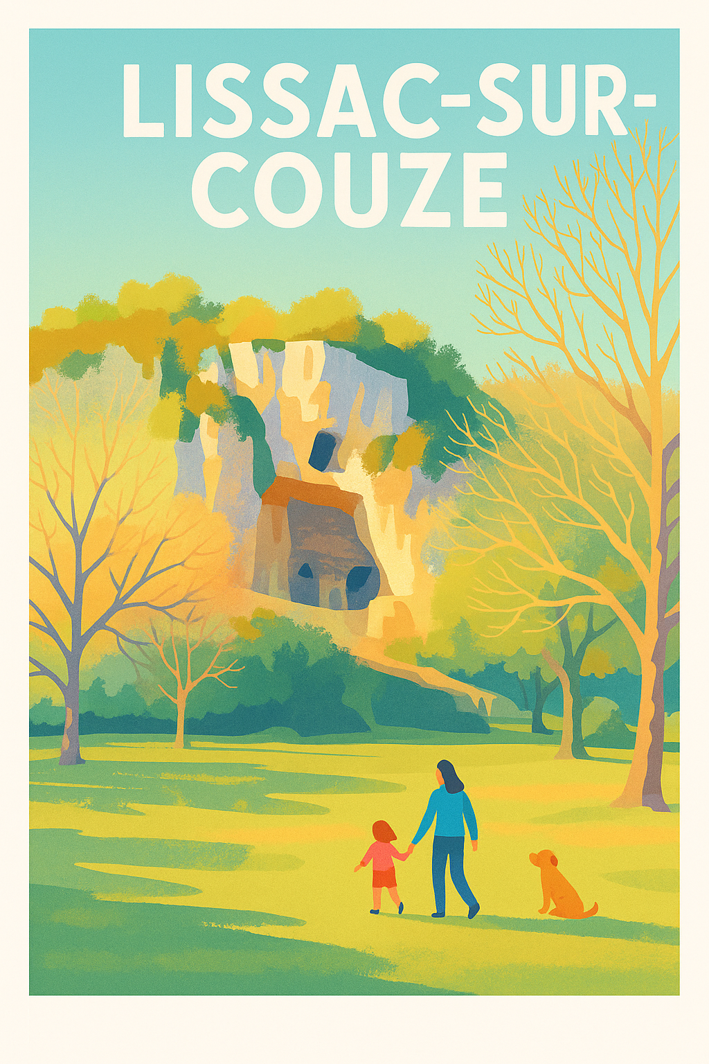 Affiche Lissac-sur-Couze — Invitation à la balade en nature · poster d'art de Lissac-sur-Couze