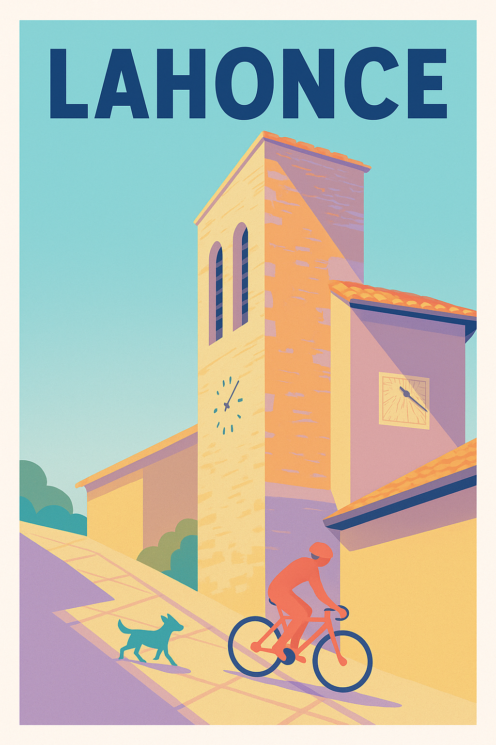 Affiche de Lahonce - L'élégance paisible à vélo