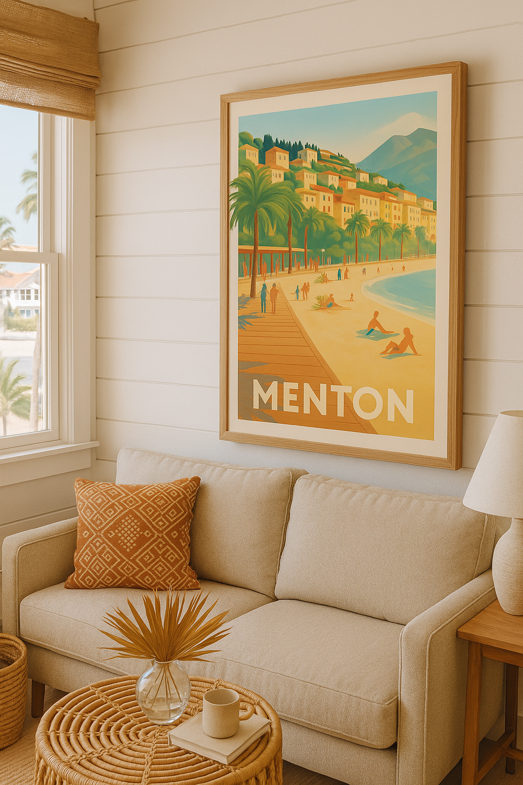 Mise en situation Affiche Menton - L'élégance en bord de mer