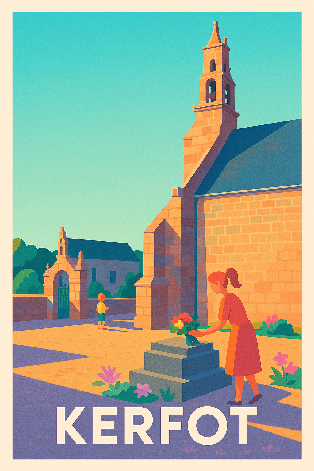 Affiche Kerfot — Charme paisible et heritage breton · poster d'art de Kerfot