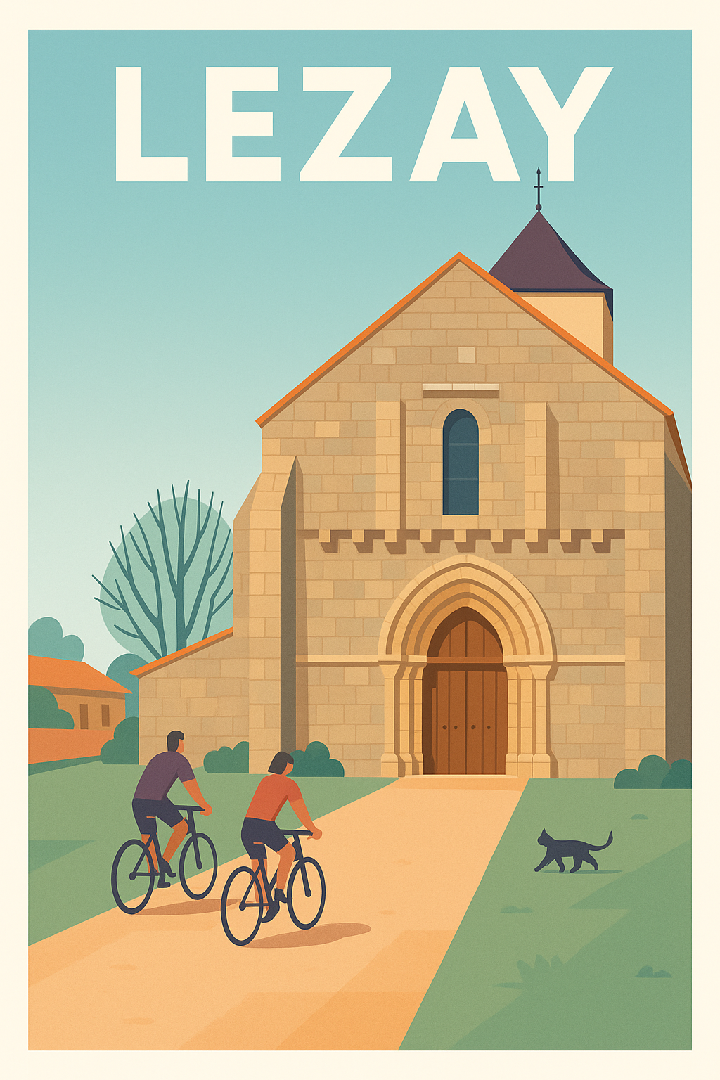 Affiche de Lezay - Entre histoire et balade à vélo