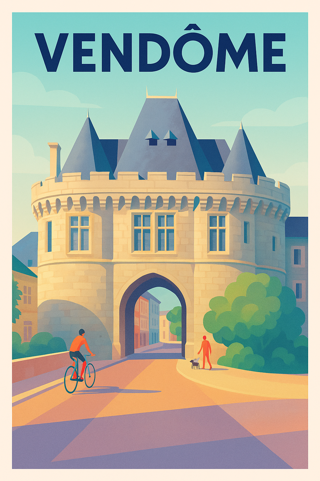 Affiche de Vendôme - Porte majestueuse et ambiance lumineuse