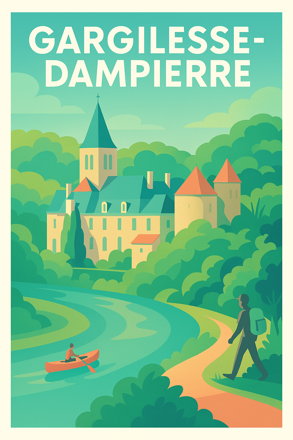 Affiche Gargilesse-Dampierre — Évasion au cœur de la nature · poster d'art de Gargilesse-Dampierre