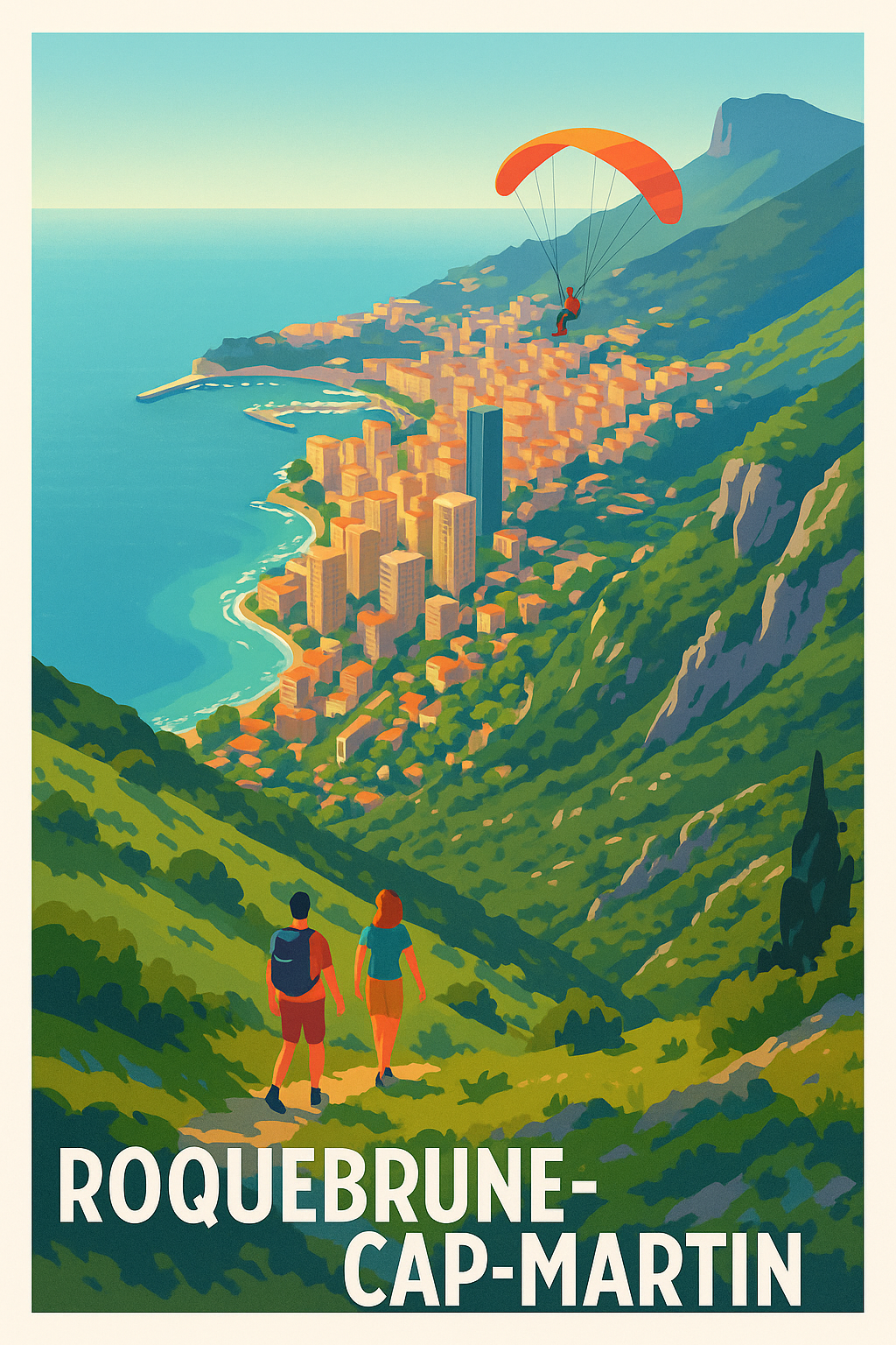 Affiche Roquebrune-Cap-Martin - Évasion et panorama méditerranéen