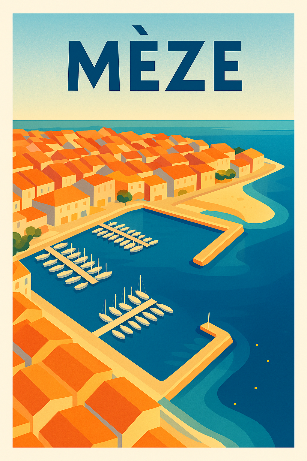 Affiche de Mèze - Charme authentique du port languedocien