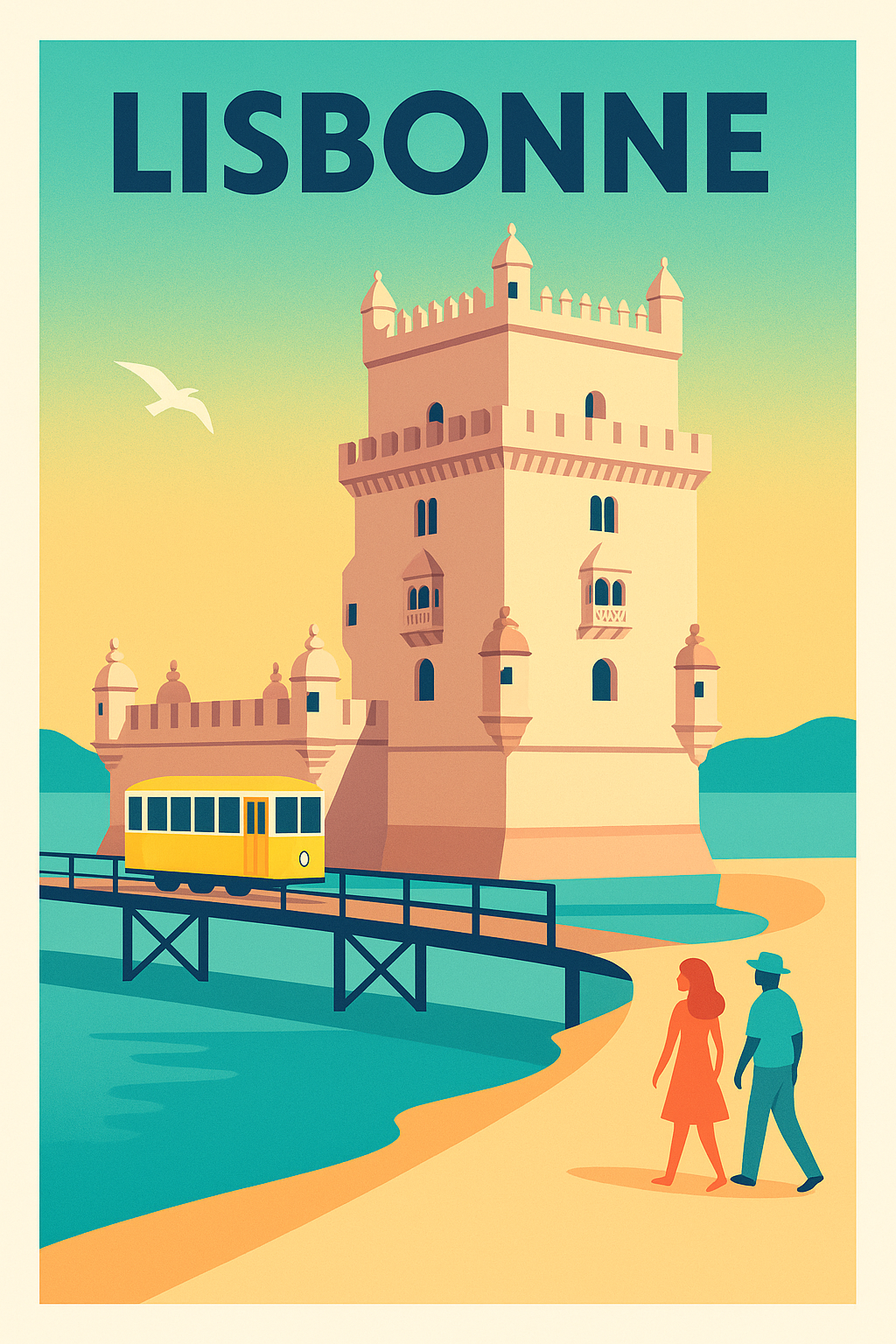 Affiche de Lisbonne - Charme et histoire au bord du Tage