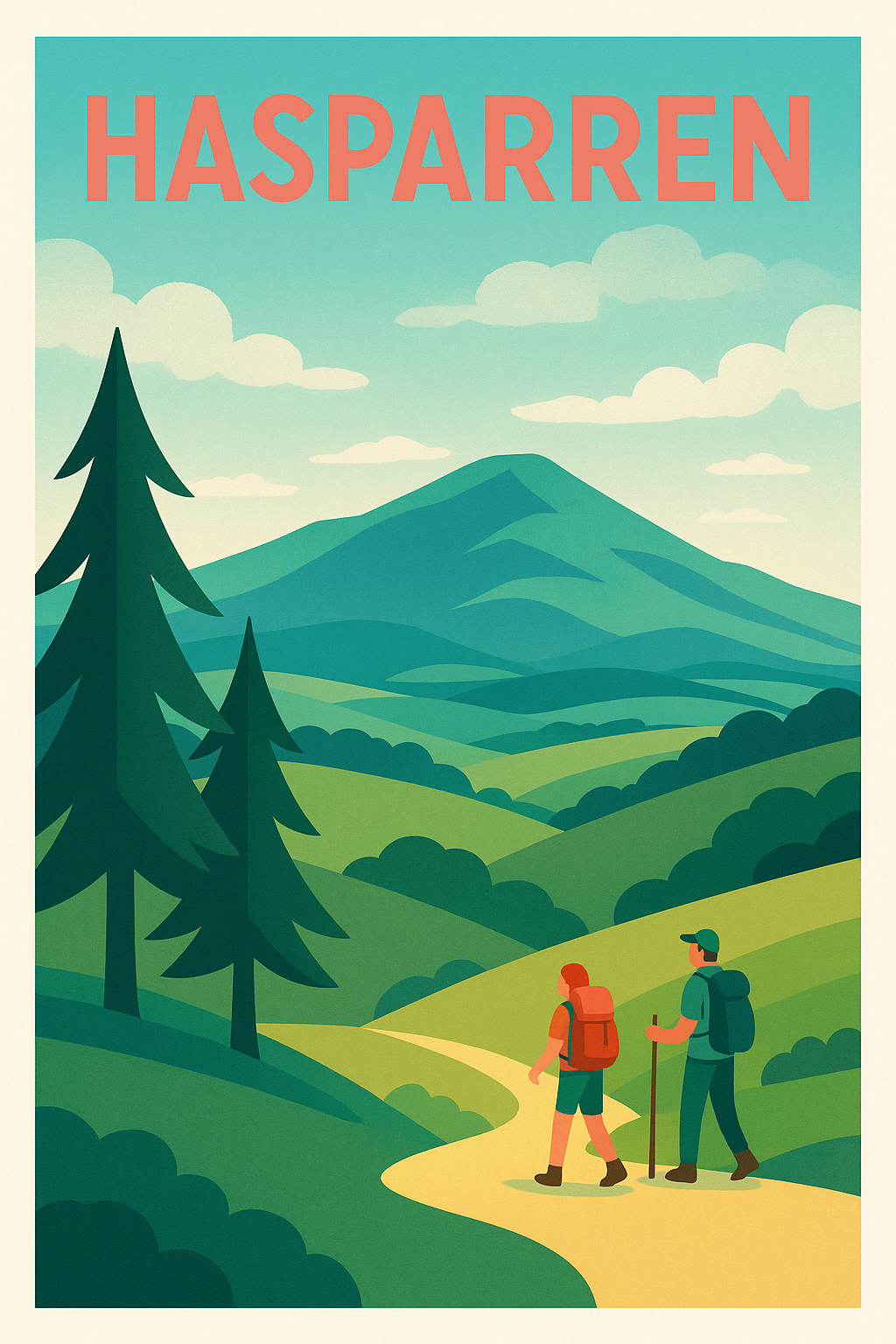 Affiche de Hasparren - Évasion nature entre montagnes et sentiers