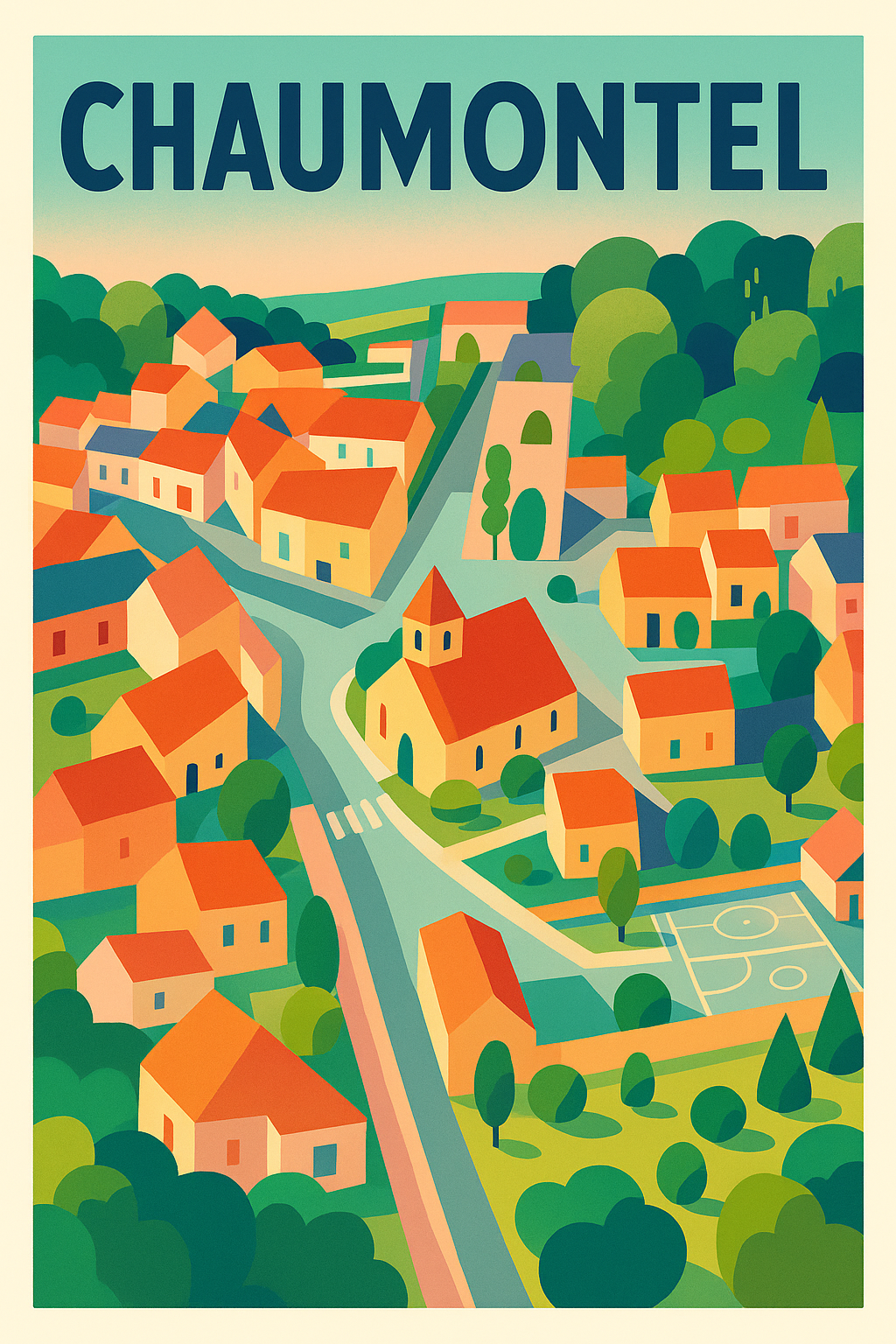 Affiche de Chaumontel - Charme coloré d’un village pittoresque