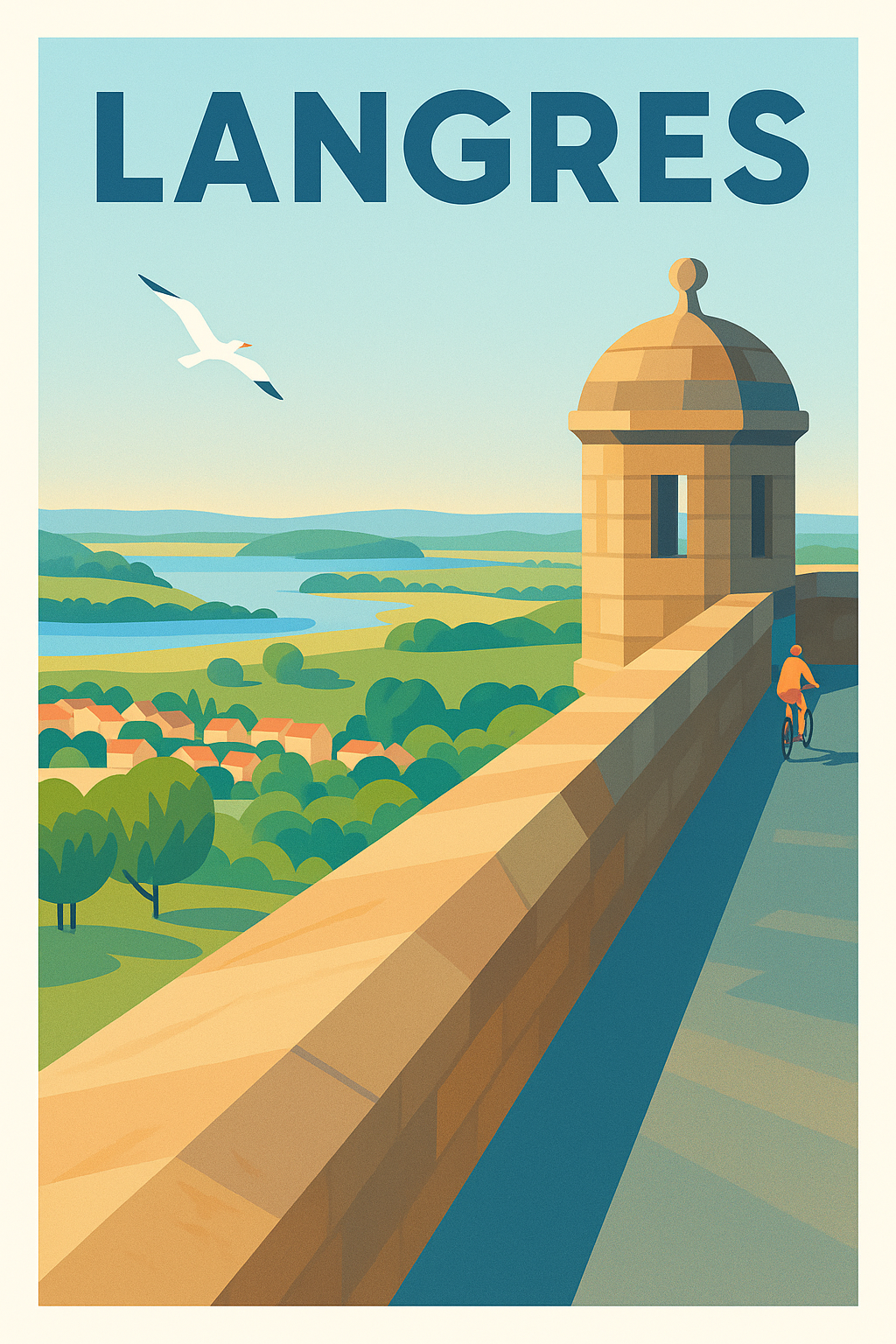 Affiche de Langres - La quiétude des remparts et panoramas bucoliques