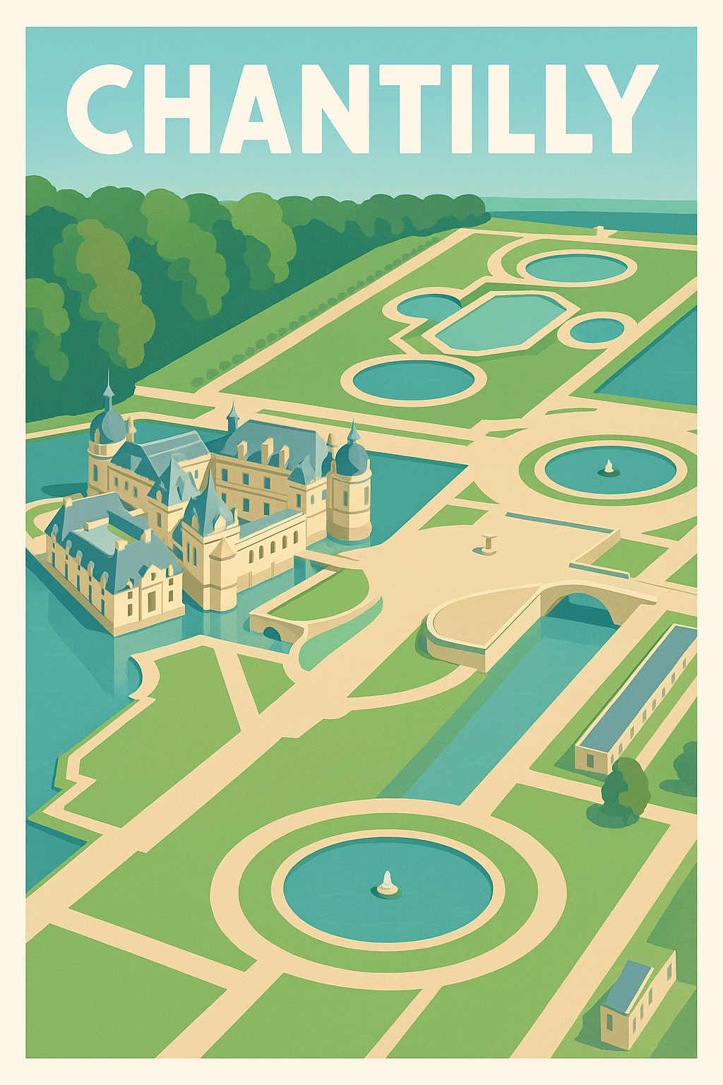Affiche de Chantilly - Élégance et histoire au cœur du domaine