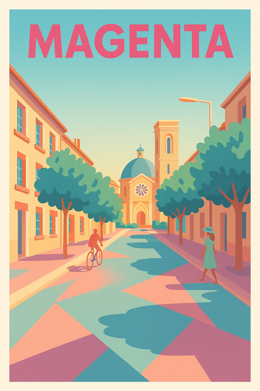 Affiche de Magenta - L'élégance colorée d'une rue paisible