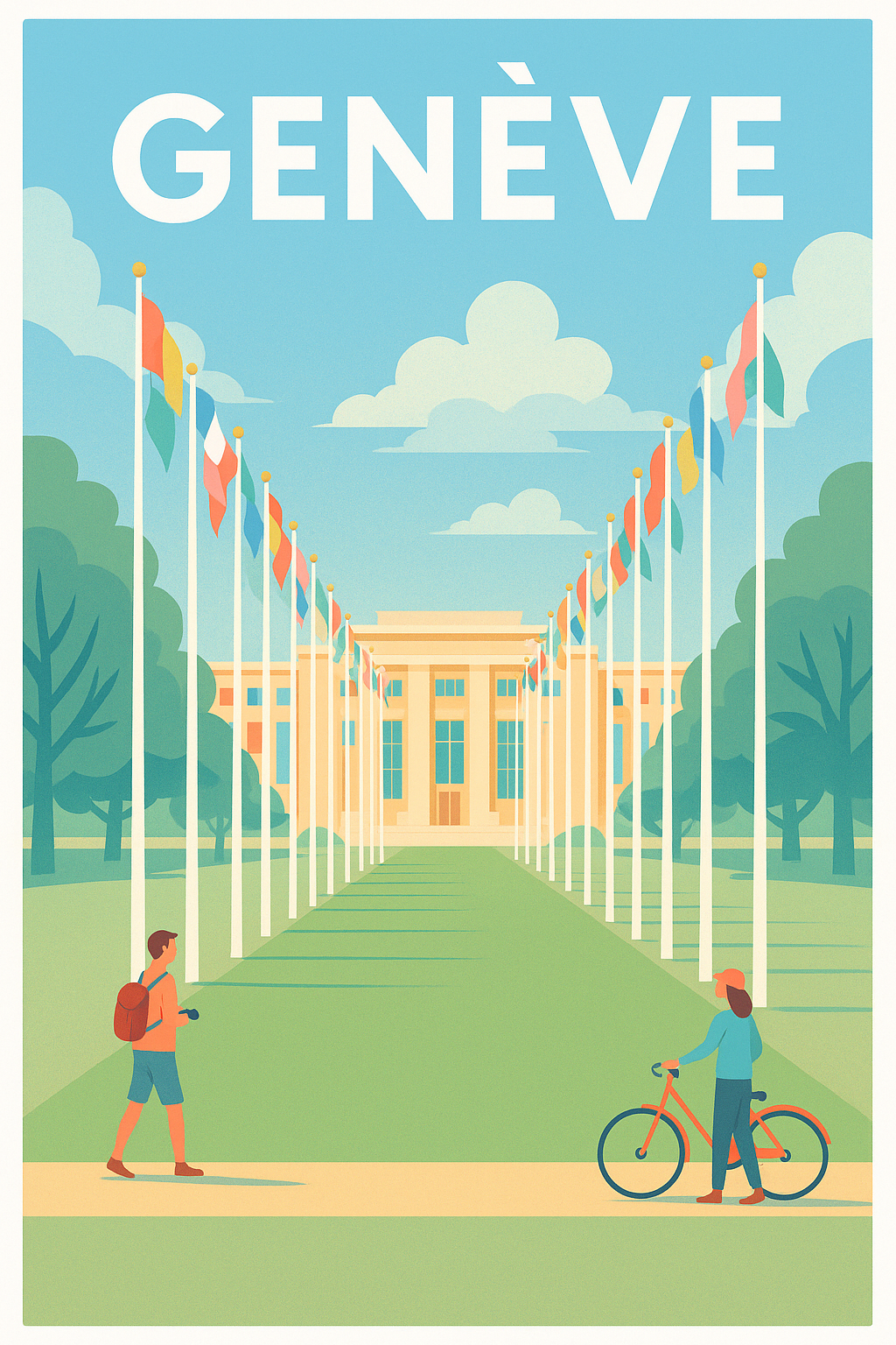 Affiche Genève — L'élégance internationale au cœur de la ville · poster d'art de Genève