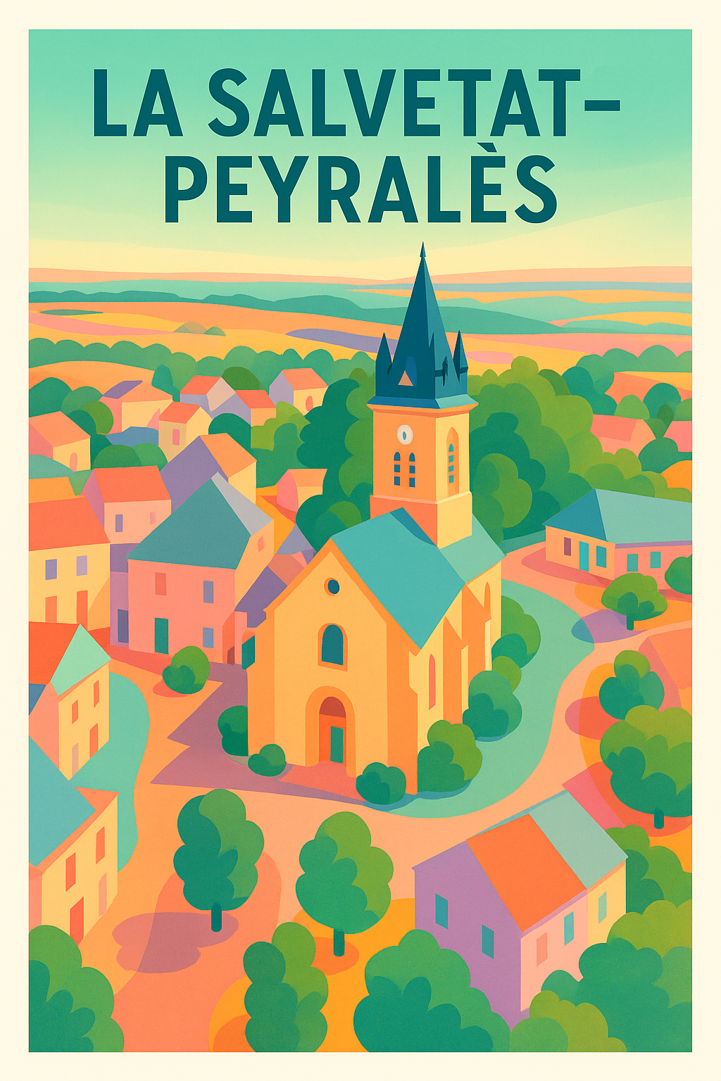 Affiche de La Salvetat-Peyralès - Charme coloré du village occitan