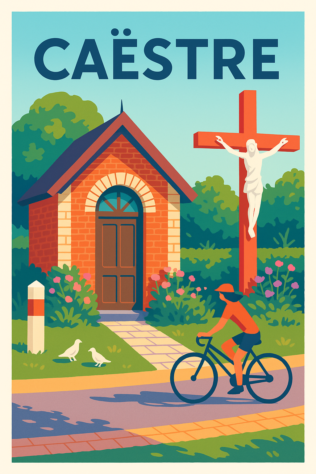 Affiche de Caëstre - Un Havre de Paix à Vélo