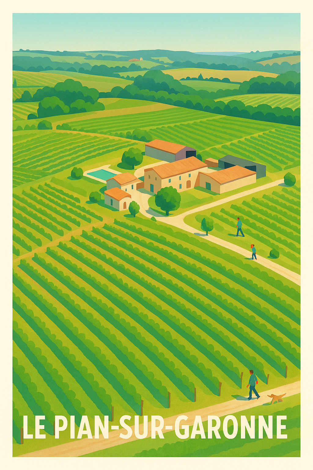 Affiche de Le Pian-sur-Garonne - Douceur de la campagne viticole