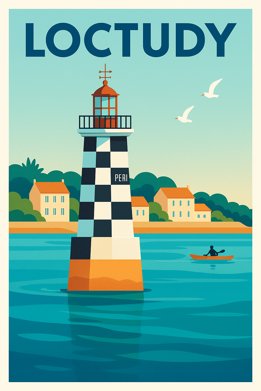 Affiche de Loctudy - L'élégance du phare dans la baie bretonne
