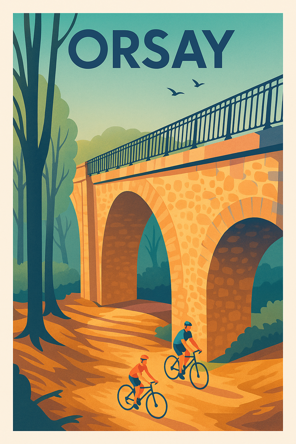 Affiche de Orsay - Escapade à vélo sous le viaduc
