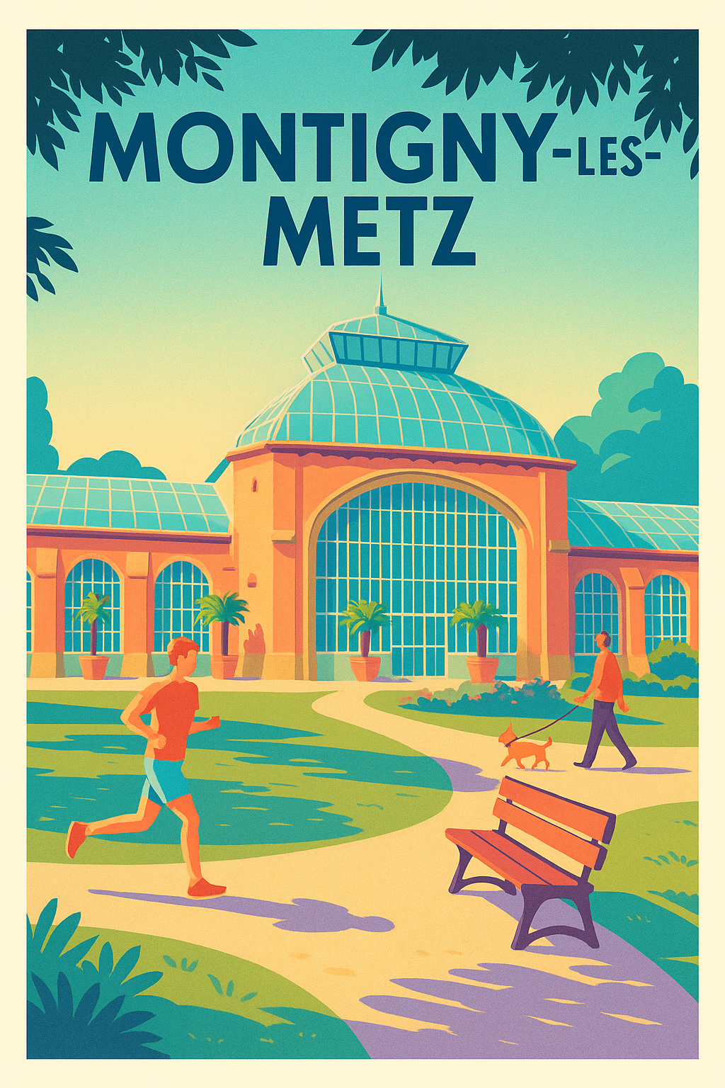 Affiche Montigny-lès-Metz — Harmonie entre nature et architecture · poster d'art de Montigny-lès-Metz