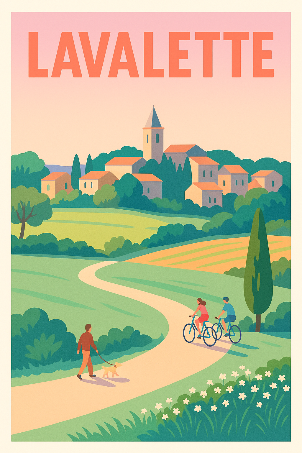 Affiche de Lavalette - Invitation à la détente en pleine nature