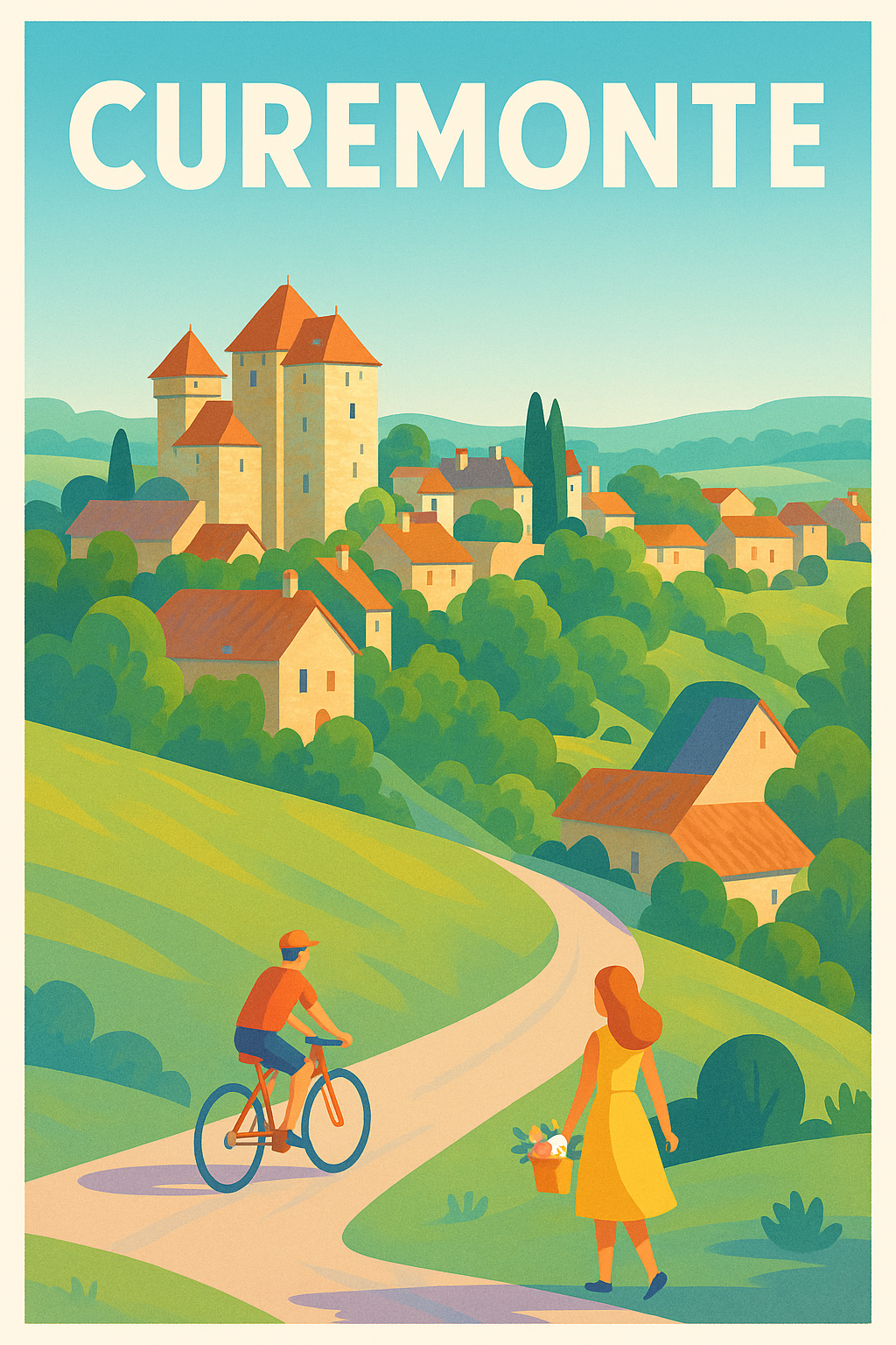 Affiche Curemonte — Douceur de vie dans un village pittoresque · poster d'art de Curemonte
