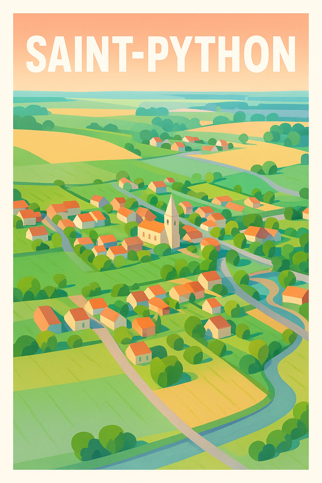 Affiche de Saint-Python - Charme bucolique du village au coeur des champs