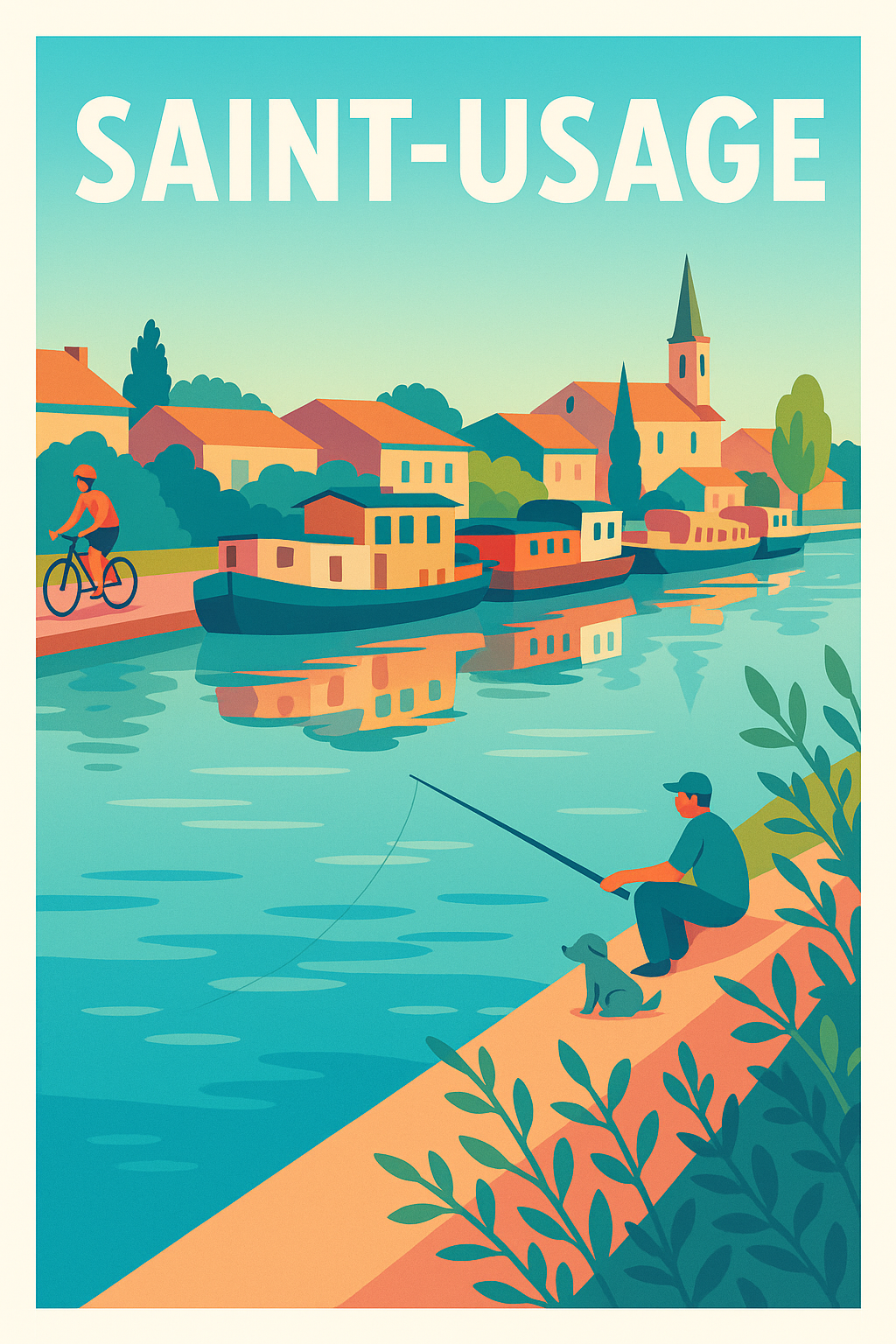 Affiche de Saint-Usage - Charme paisible au fil de l'eau