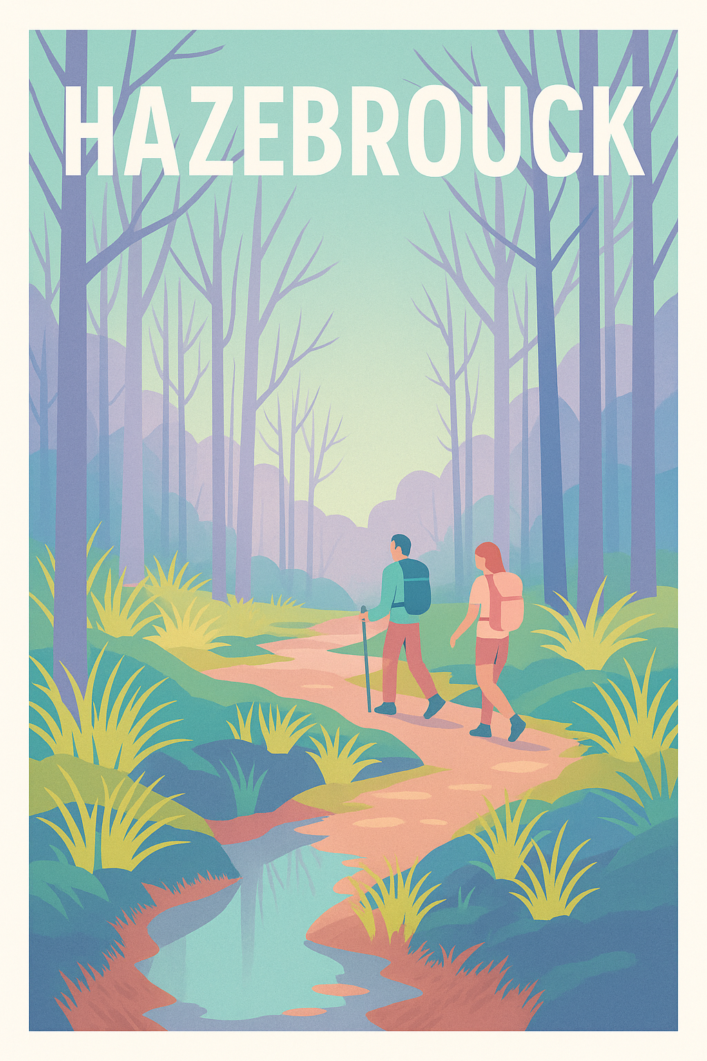 Affiche Hazebrouck — Évasion nature et randonnée · poster d'art de Hazebrouck