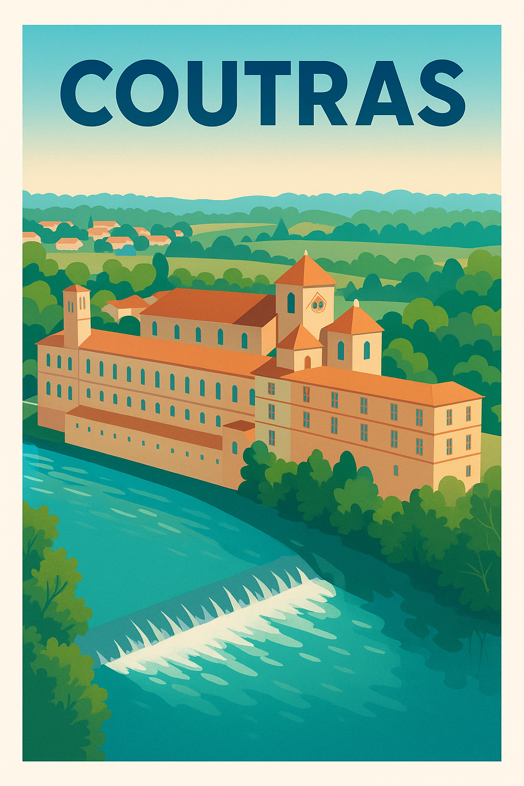 Affiche de Coutras - Harmonie entre nature et patrimoine