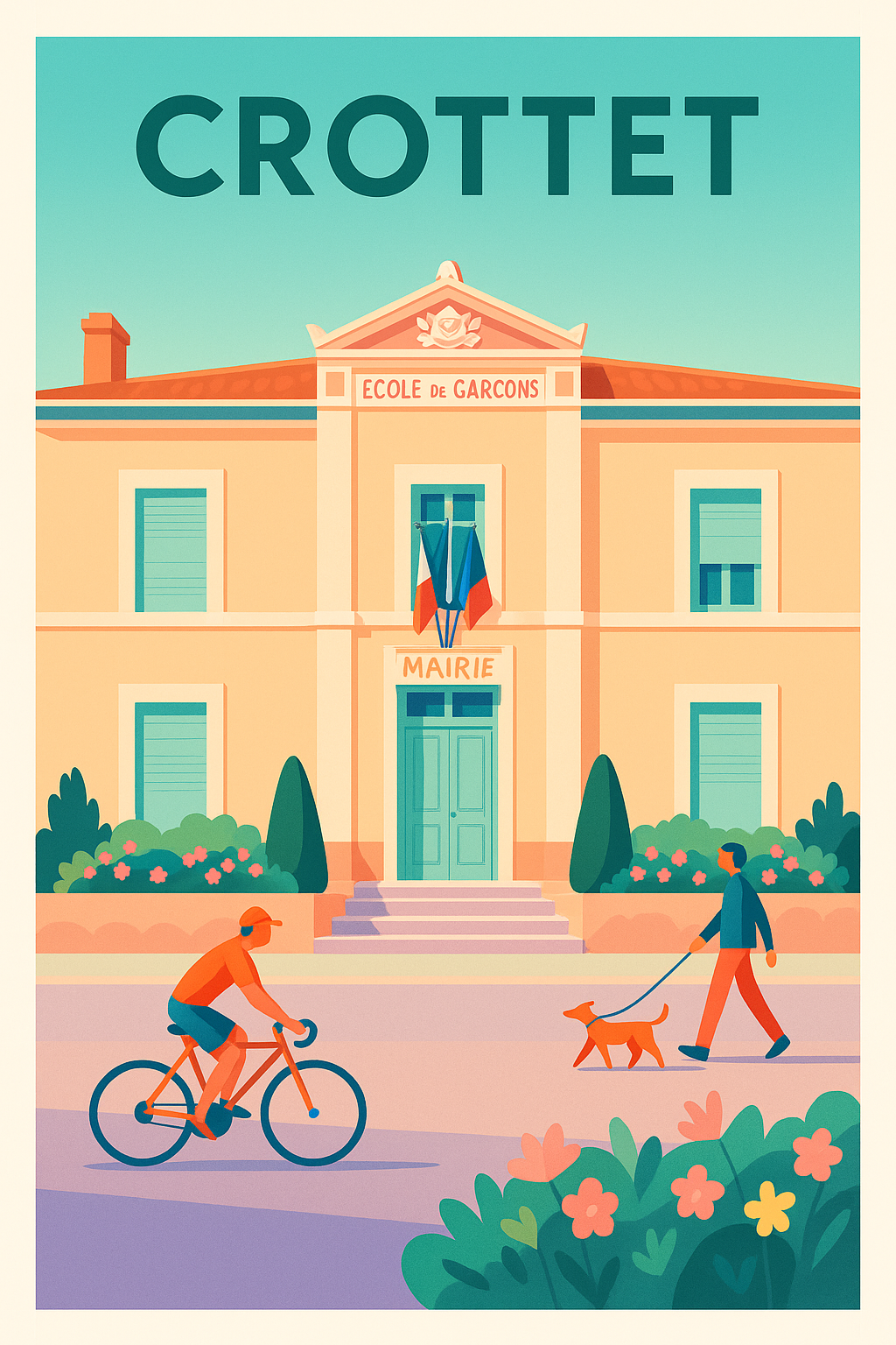 Affiche de Crottet - L'élégance tranquille du cœur de village