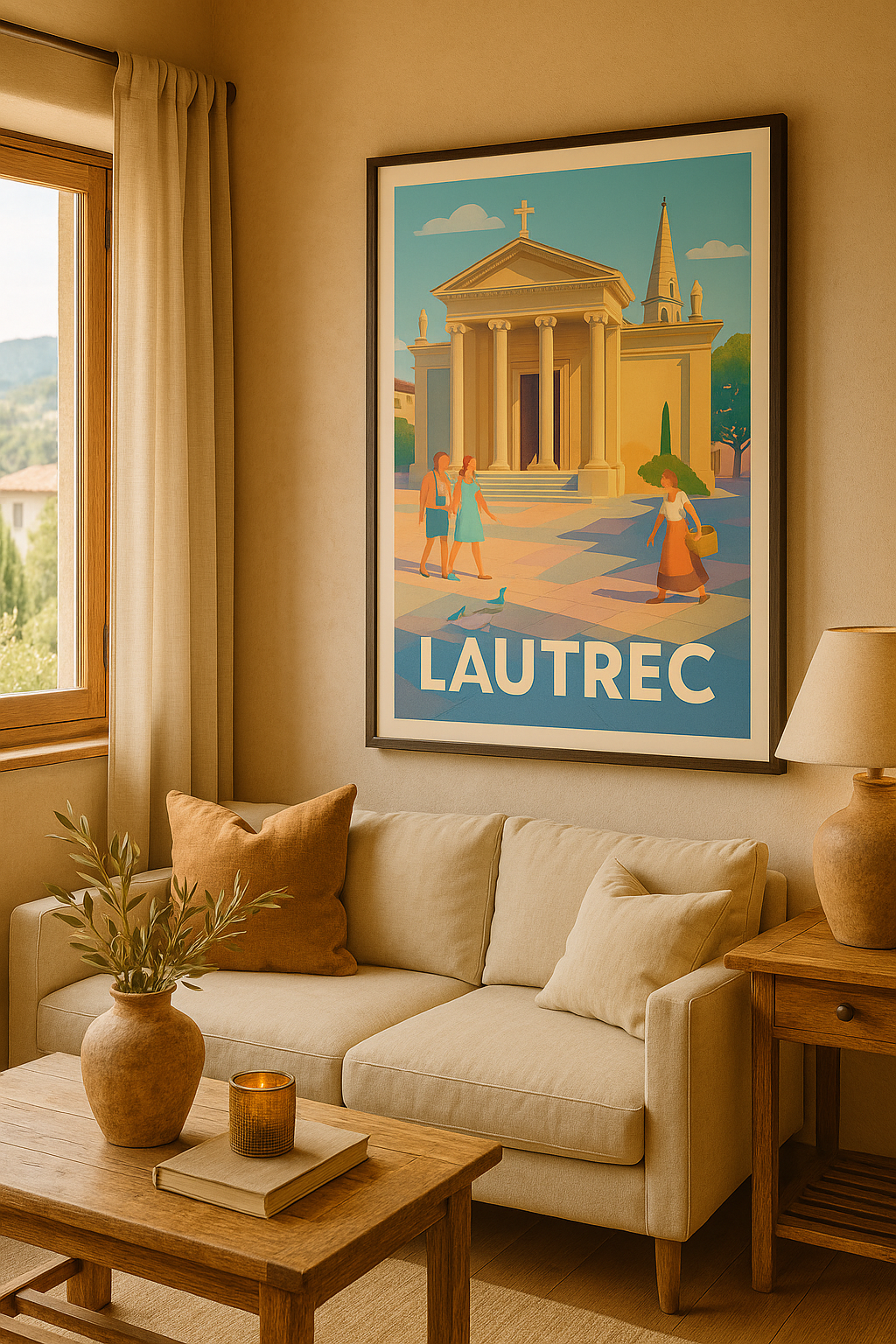 Mise en situation Affiche de Lautrec - Escapade lumineuse au cœur du village