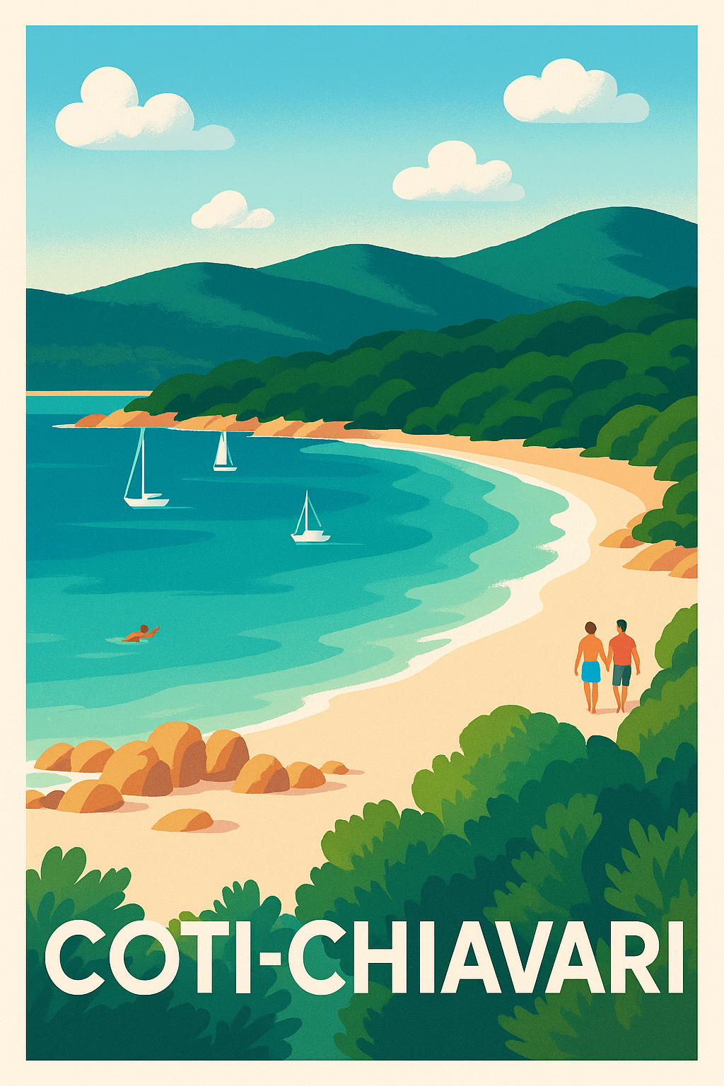 Affiche Coti-Chiavari — Évasion Balnéaire en Corse · poster d'art de Coti-Chiavari