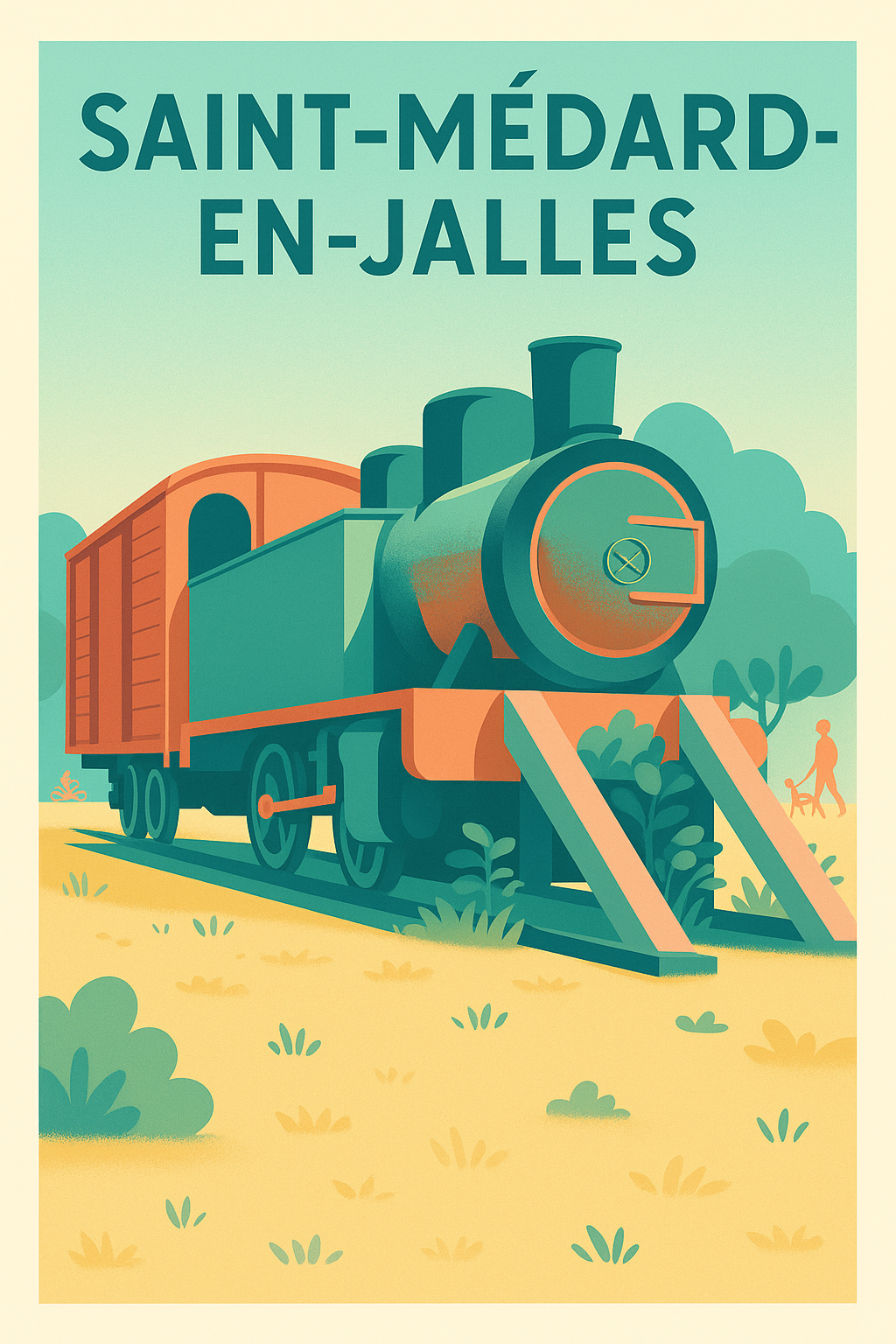 Affiche de Saint-Médard-en-Jalles - L'élégance du patrimoine ferroviaire
