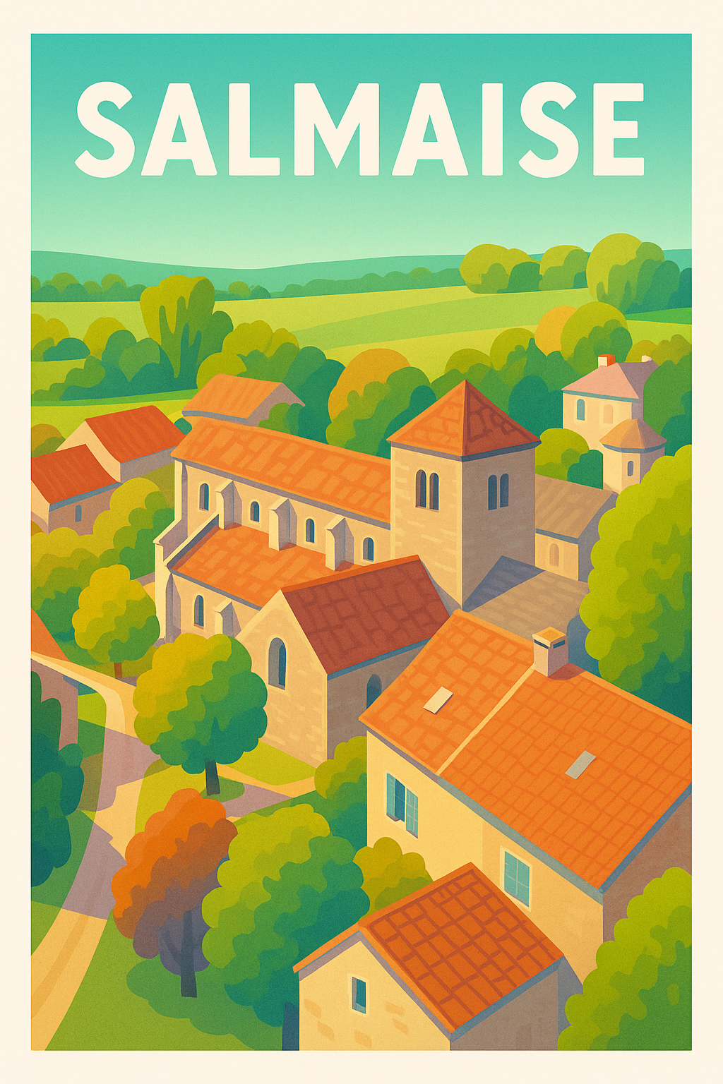 Affiche Salmaise — Village paisible au cœur de la nature · poster d'art de Salmaise