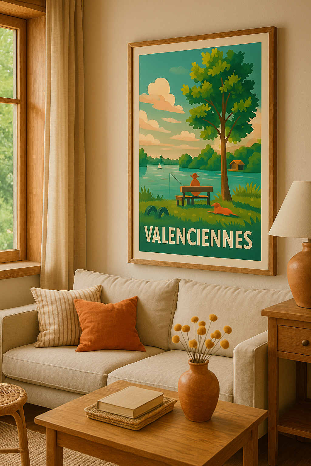 Affiche Valenciennes — Sérénité au bord de l'eau · poster d'art de Valenciennes