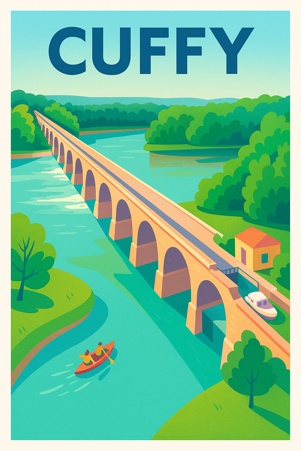 Affiche de Cuffy - L'élégance du pont sur la nature