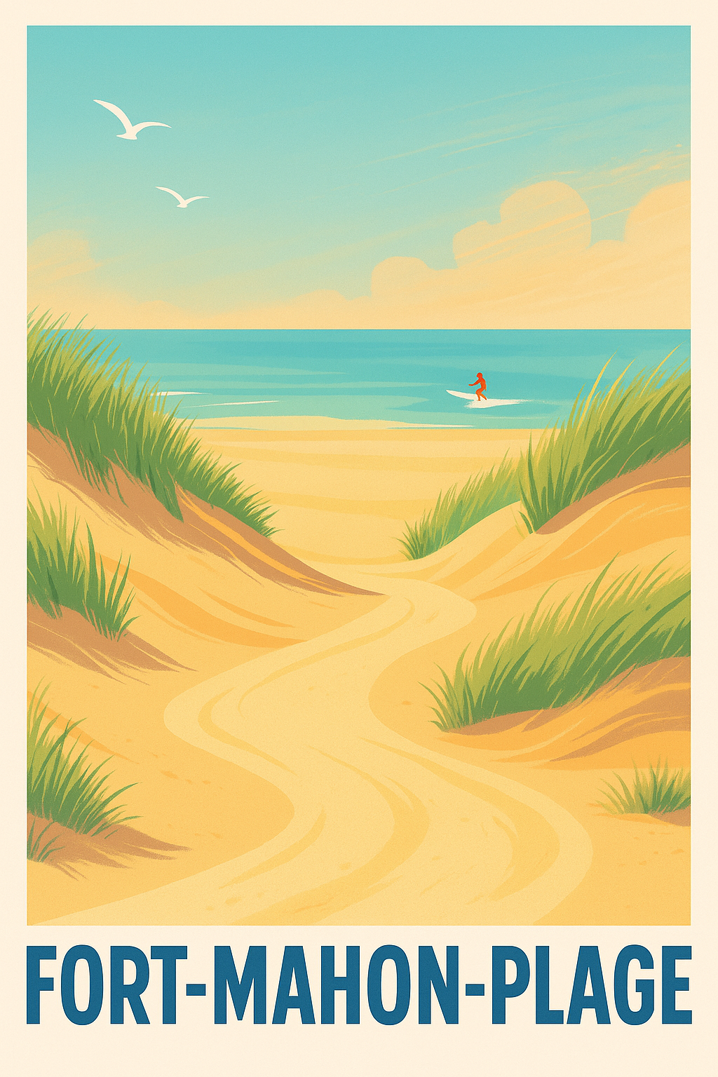 Affiche de Fort-Mahon-Plage - Invitation au bord de l'océan