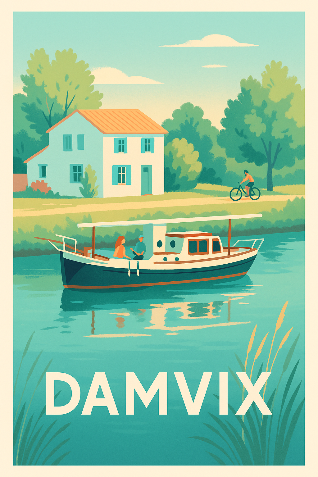 Affiche Damvix — Escapade paisible au fil de l'eau · poster d'art de Damvix