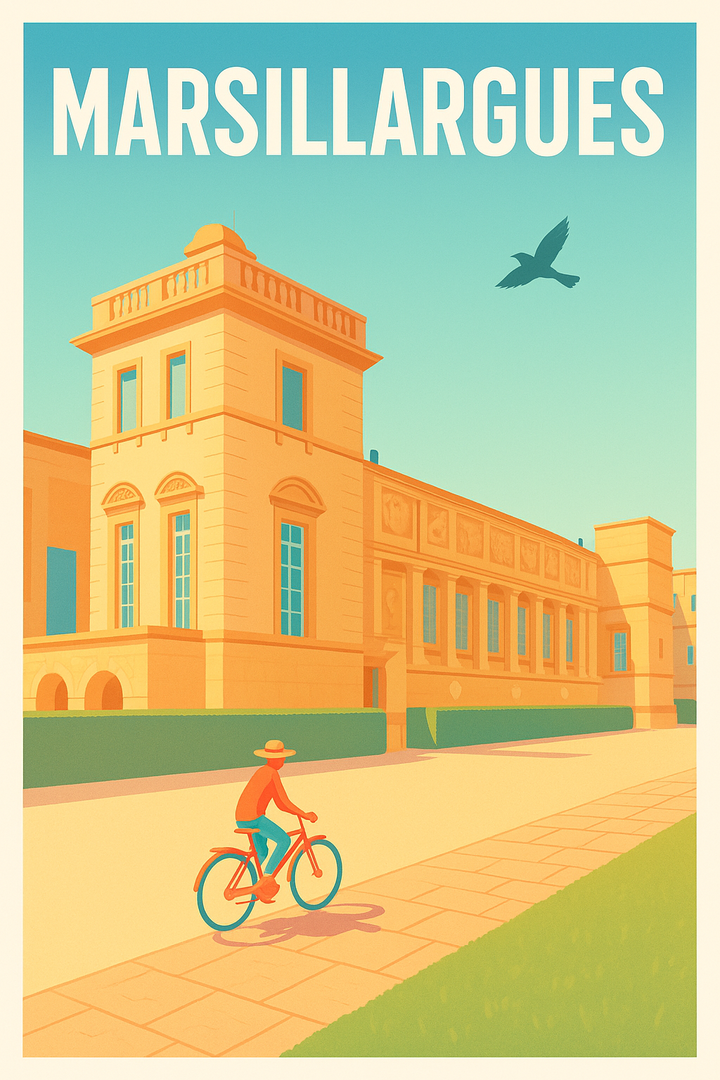 Affiche Marsillargues — Douceur et Sérénité au Soleil · poster d'art de Marsillargues