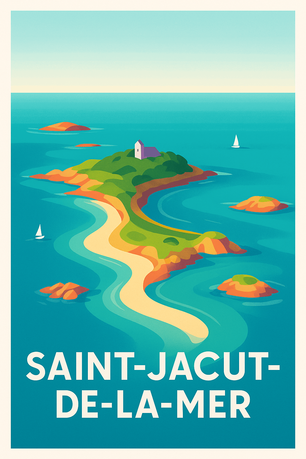 Affiche Saint-Jacut-de-la-Mer — Escapade en bord de mer · poster d'art de Saint-Jacut-de-la-Mer