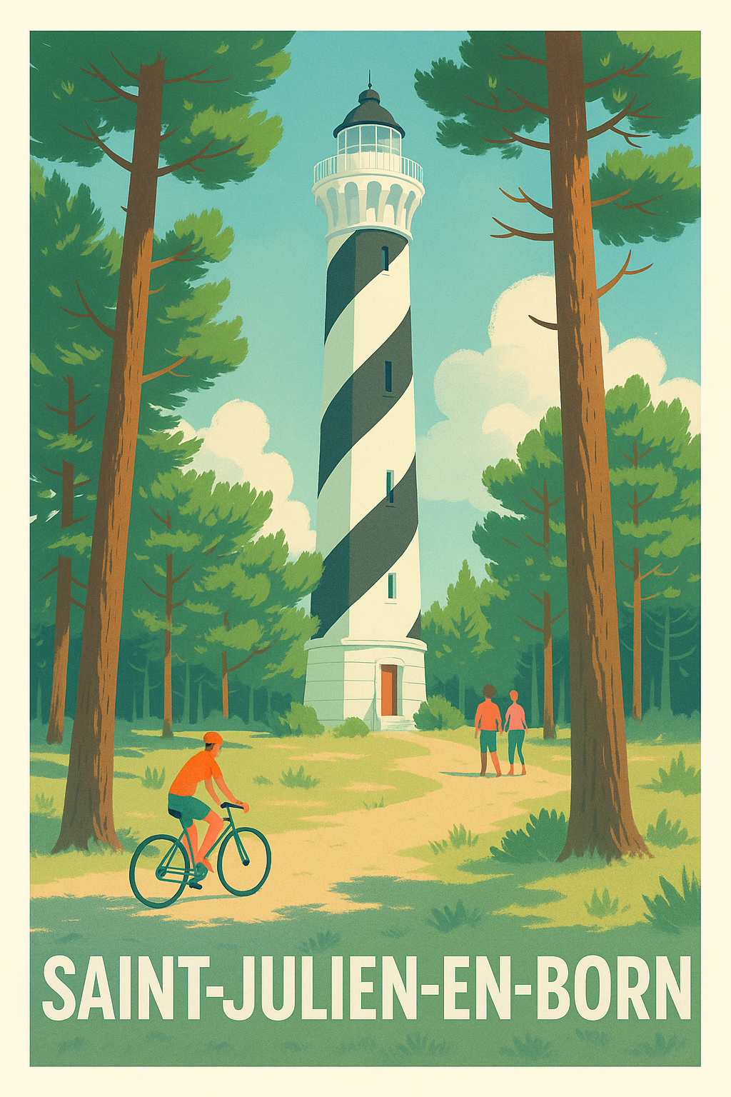 Affiche de Saint-Julien-en-Born - Évasion et nature au phare emblématique