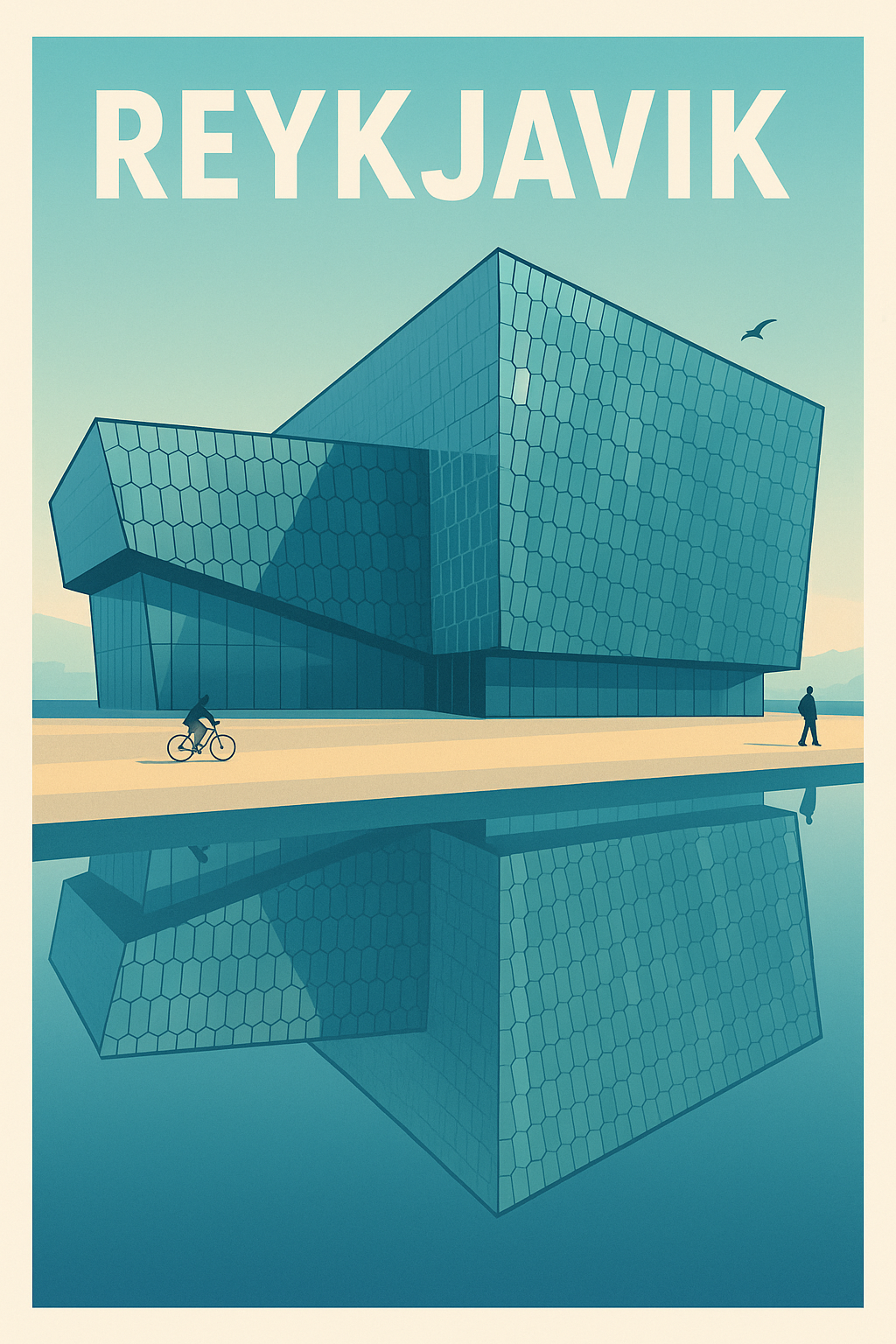 Affiche de Reykjavik - Architecture moderne et sérénité nordique