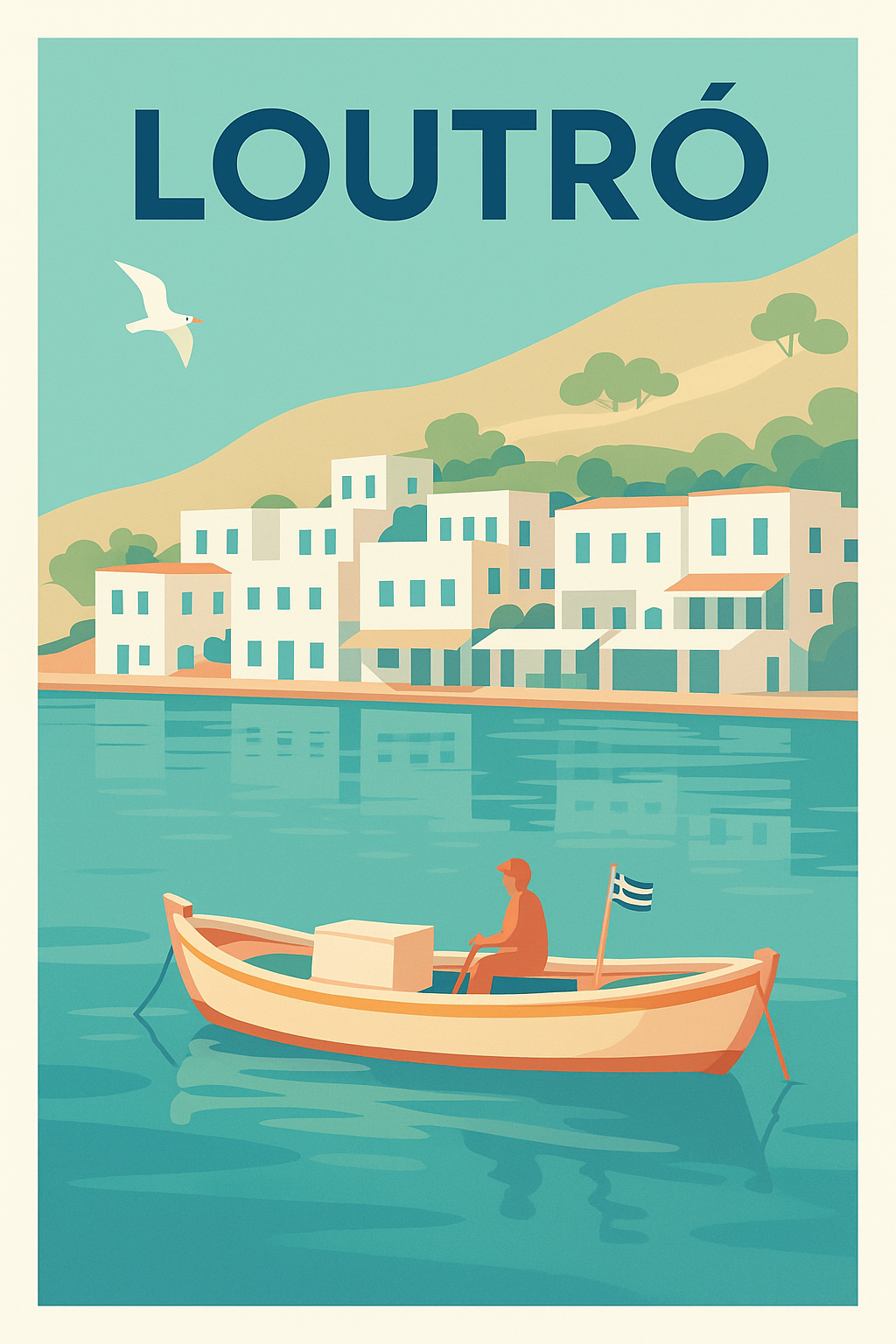 Affiche de Loutró - Sérénité au bord de l'eau