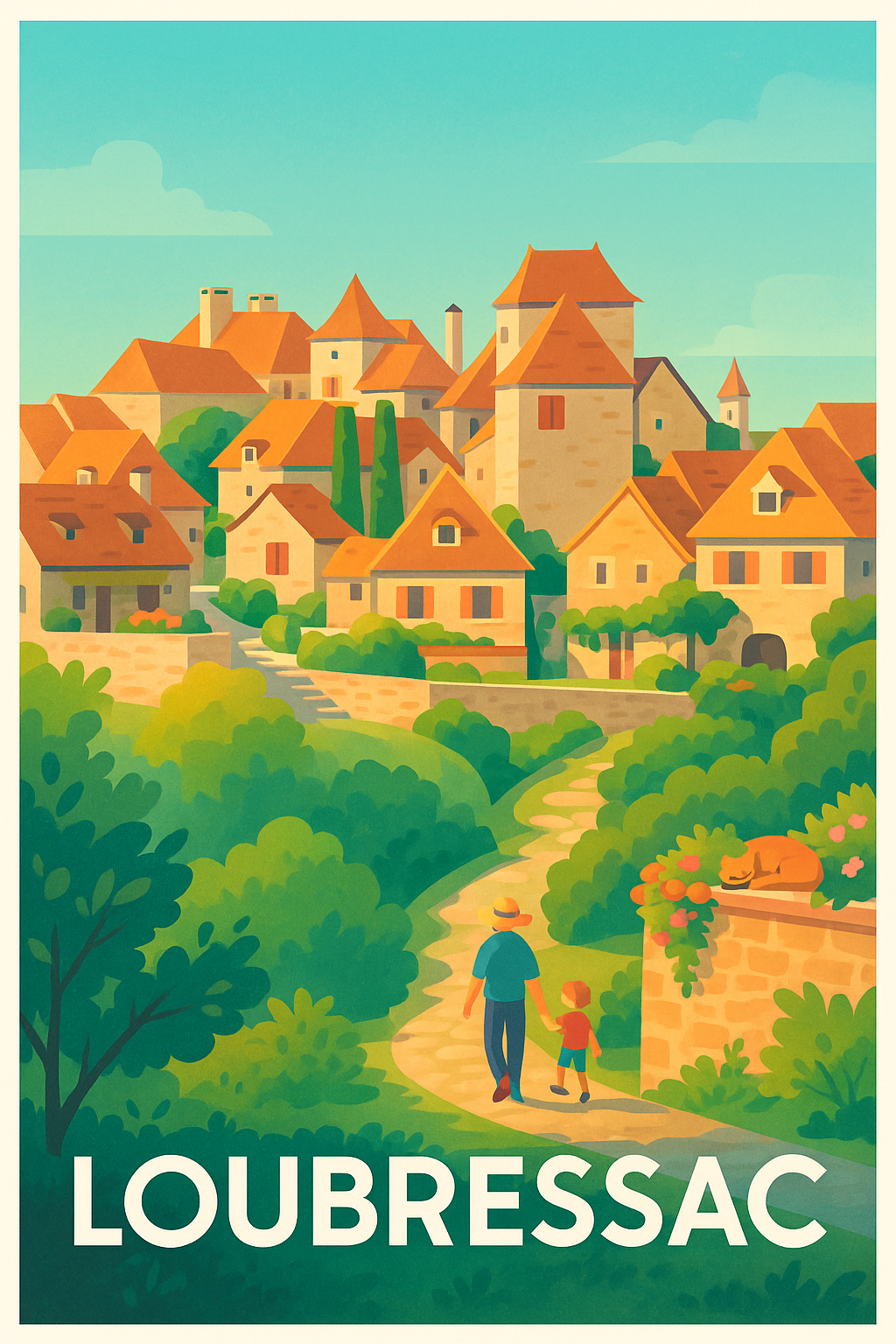 Affiche Loubressac — Un village au charme intemporel · poster d'art de Loubressac