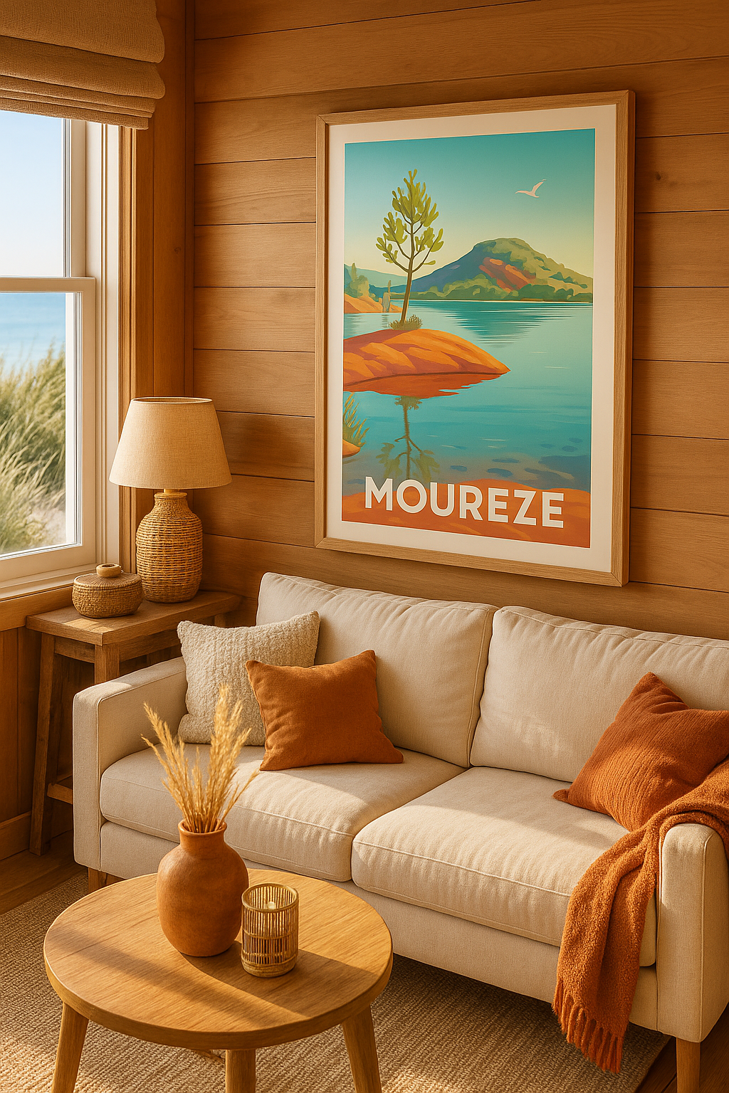 Mise en situation Affiche de Mourèze - Sérénité au bord de l'eau