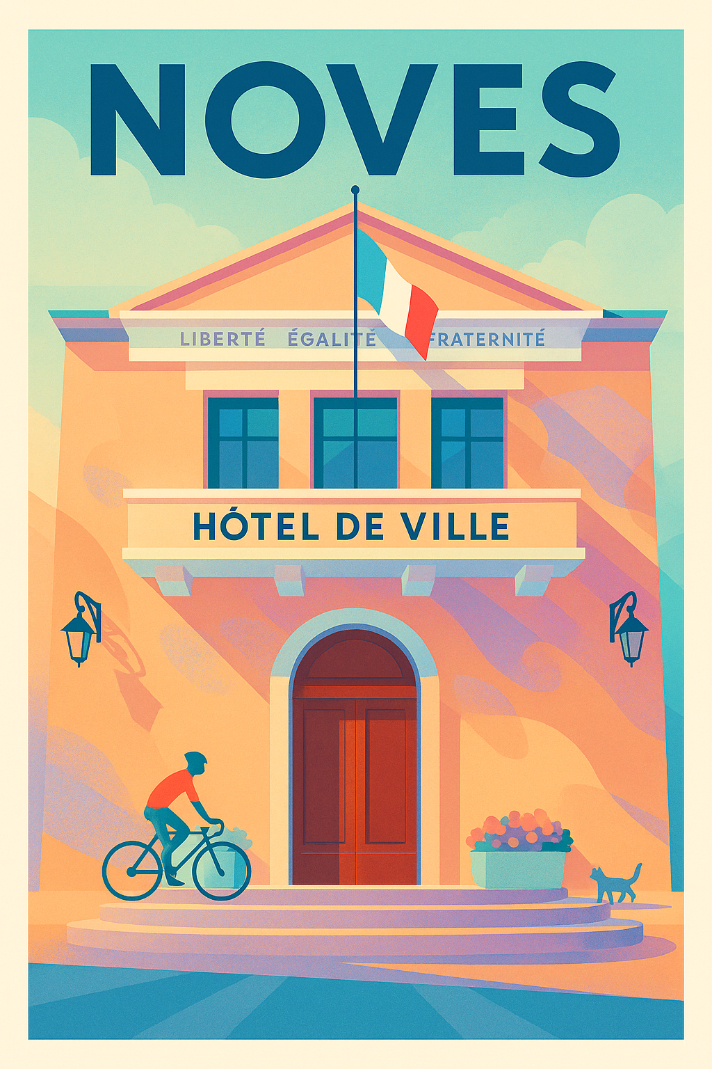 Affiche de Noves - L'élégance tranquille de l'Hôtel de Ville