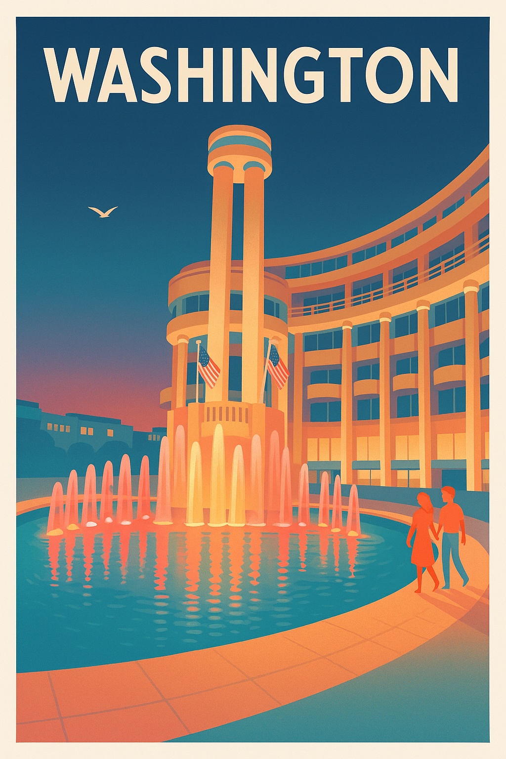 Affiche de Washington - Éclat urbain au crépuscule